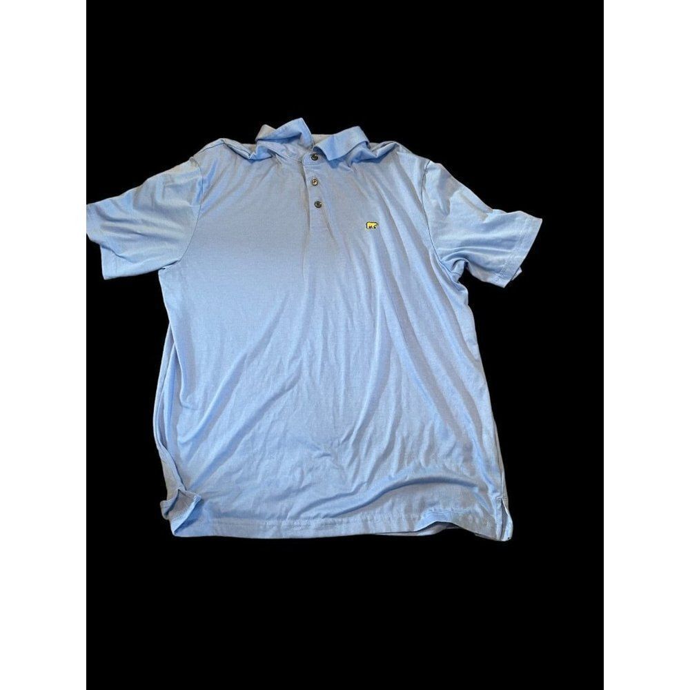 Jack Nicklaus Mens L Blue Short Sleeve Polo Shirt Golf Performance